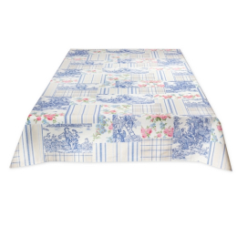 Tischdecke Toile de Jouy blau Patch, 200x140cm